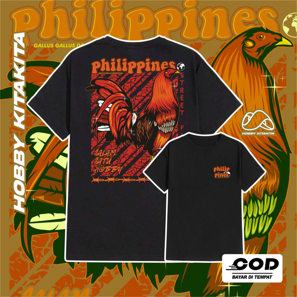 HBKT Kaos Sabung Ayam Jago filipin pecinta ayam hias fighter botoh sabung ayam | Hobbykitakita