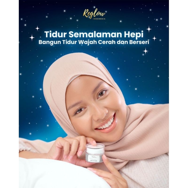 Reglow Night Cream Krim Malam mencerahkan skincare anti aging penuaan kulit