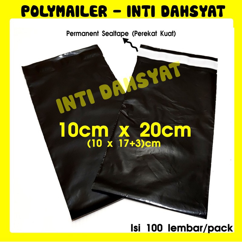 

Plastik Polymailer Hitam Glossy 10x20 100pcs Packing Online Kecil Original Premium