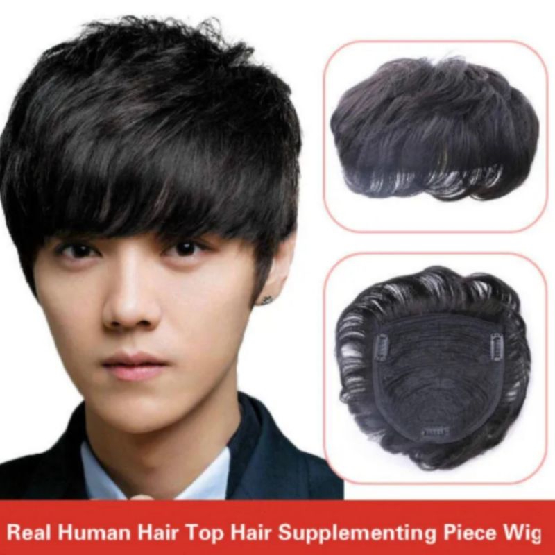 Wig Penutup Botak Pria Toupee Pria Wig Sebagian Penutup Botak Untuk Pria