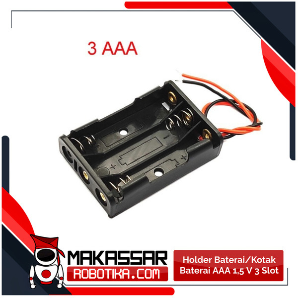 Holder Baterai/Kotak Baterai AAA 1,5 V 3 Slot