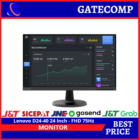 Monitor LED Lenovo D24-40 24 Inch - FHD 75Hz FreeSync HDMI IPS