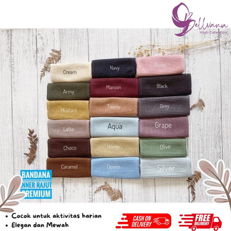 Bandana Inner Rajut Premium,Bandana Rajut,Ciput Rajut,Inner Rajut Premium