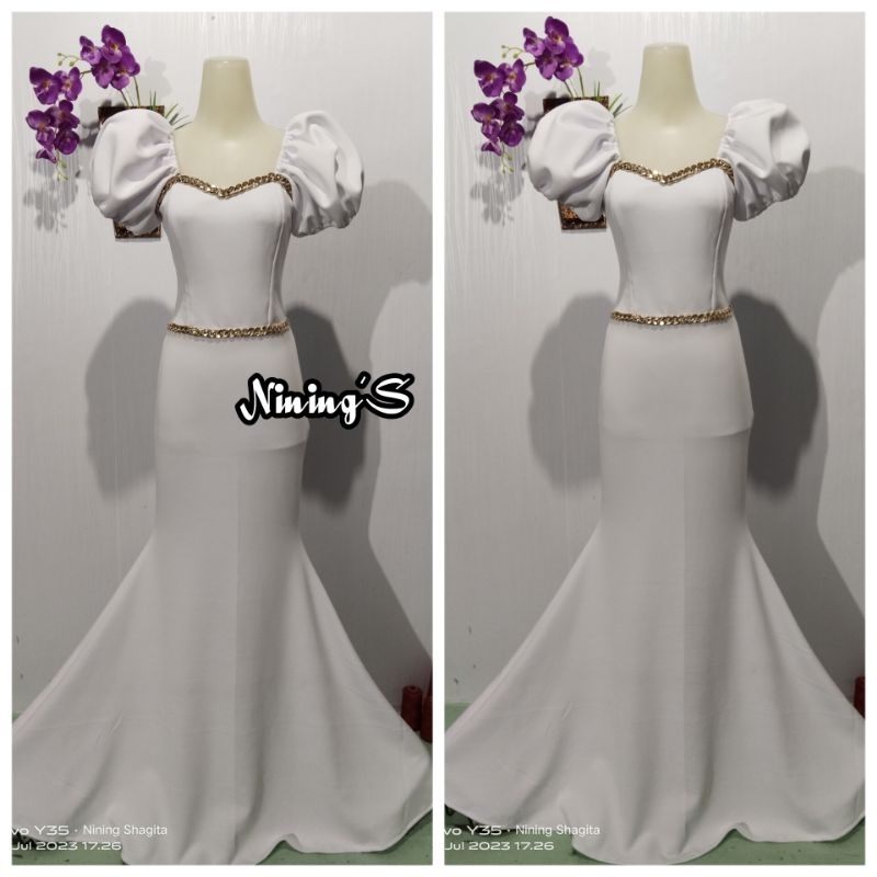 Dress Scuba duyung Rantai Dobel