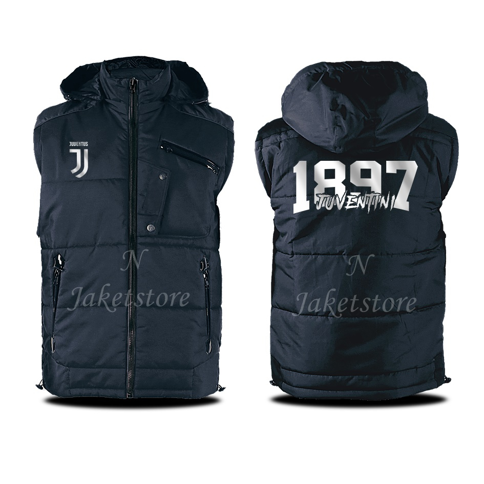 Jaket Rompi Juventus 1897 Rompi Hoodie Bisa Lepas Pasang