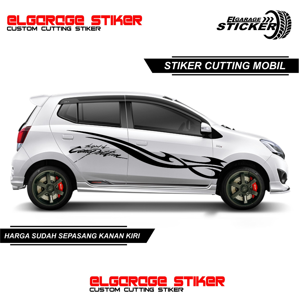Stiker mobil agya ayla brio stiker cutting variasi body samping all mobil agya ayla