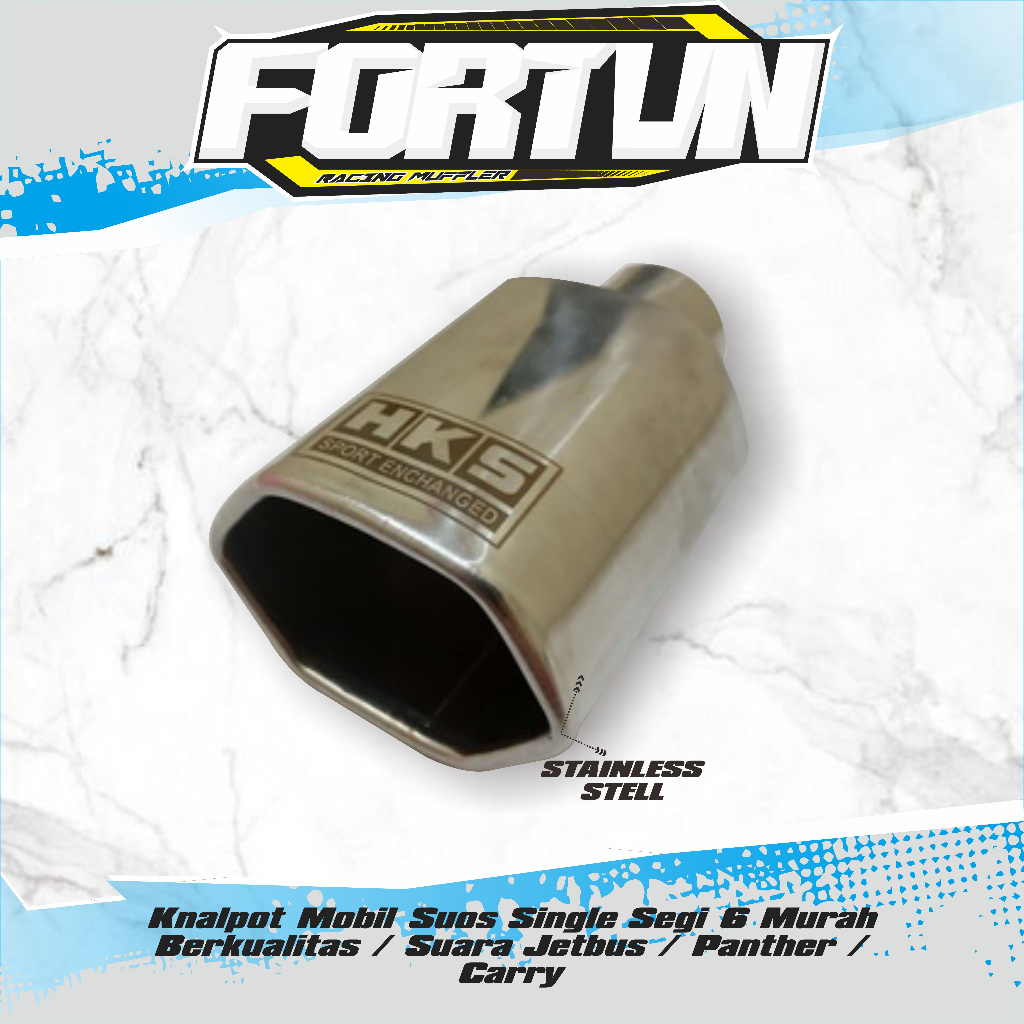 Knalpot Mobil Suos Single Segi 6 Murah Berkualitas / Suara Jetbus / Panther / Carry