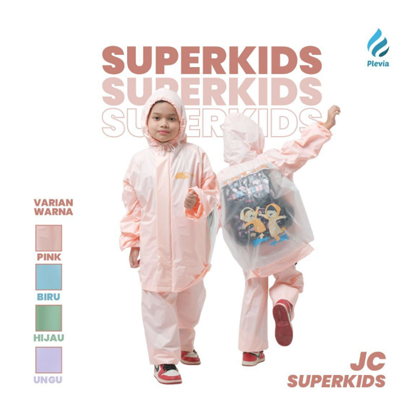 PLEVIA Jas Hujan Jaket Celana Anak Paud Superkids 130