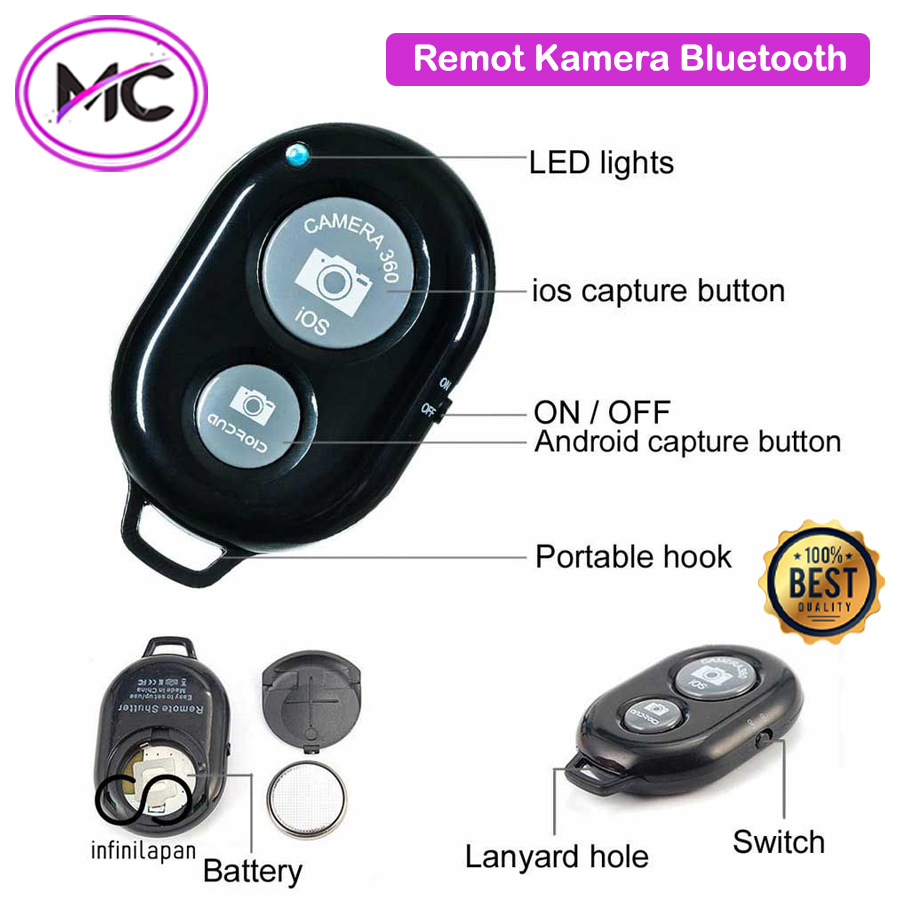 Remot Kamera Bluetooth HP Remote Shutter Wireless Plug And play Mudah Konek