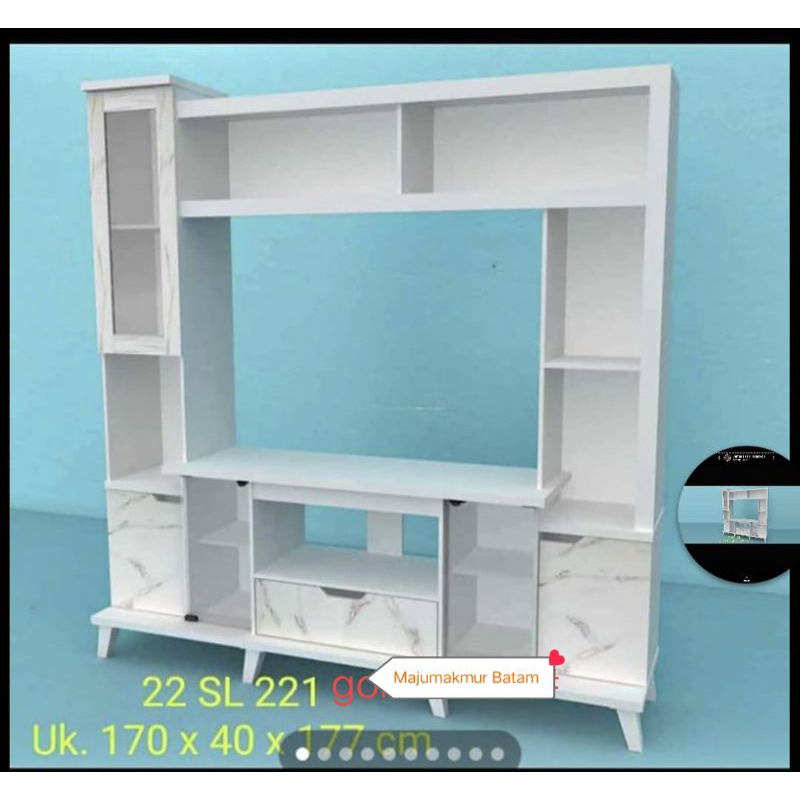 LEMARI TV MINIMALIS 22SL221 / BUFFET TV MINIMALIS UKURAN 170X40X177CM ( BATAM )