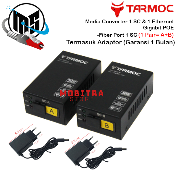 Tarmoc TMC-1SC1G-P | 1 FO 1 LAN Gigabit POE IN 5-24V HTB Mini GS-03A+B