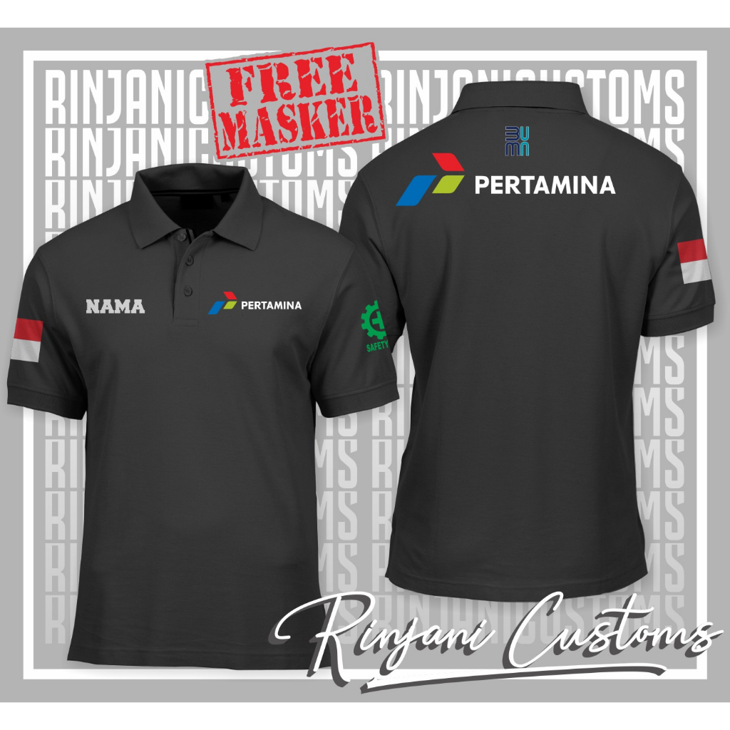 KAOS POLO PERTAMINA GRATIS NAMA DAN MASKER - POLO PT PERTAMINA - POLO BUMN
