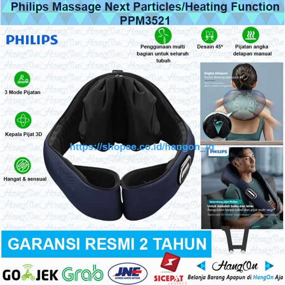Philips PPM3521 3D Neck Massage Alat Pijat Leher Bahu Pundak Massager Pinggang Punggung Kaki