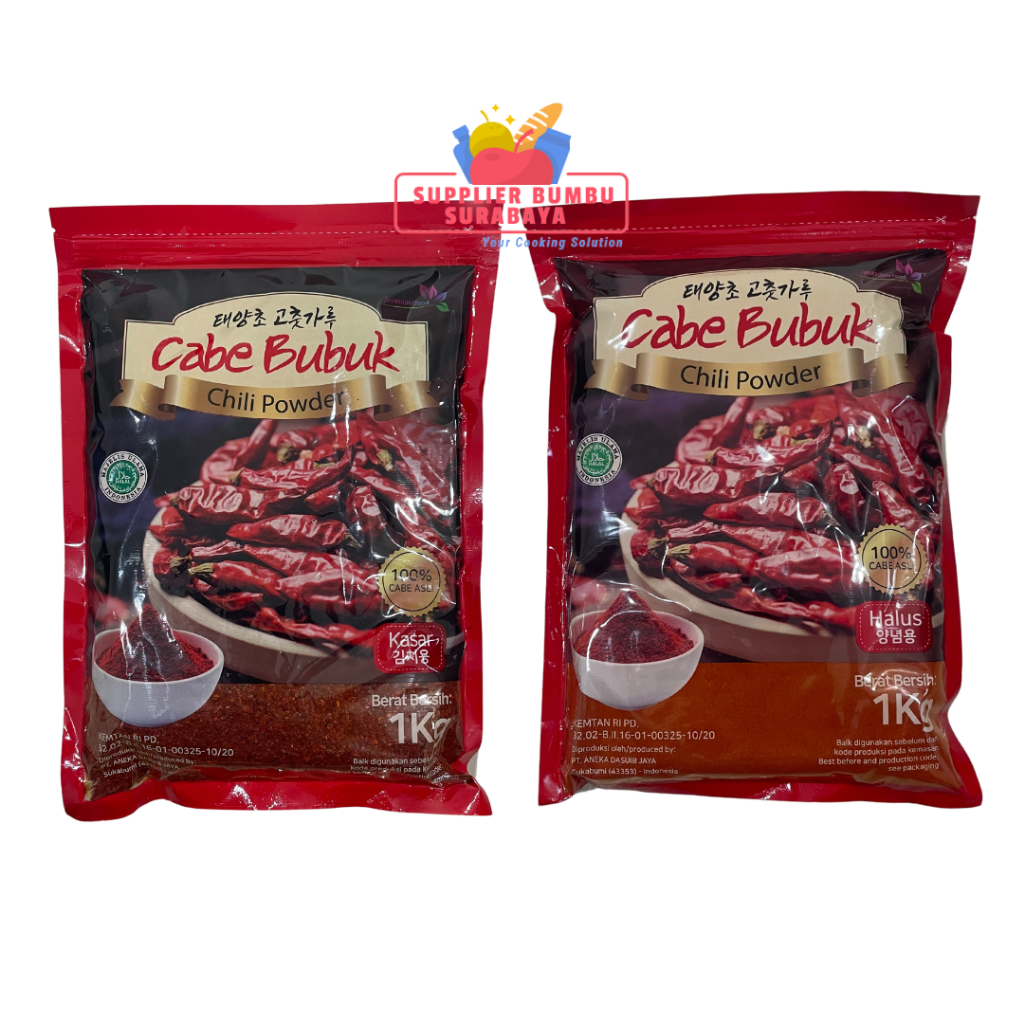 

Gochugaru Bubuk Cabe Kasar Halus Cabai Red Pepper Powder Korea Halal Kemasan 1Kg