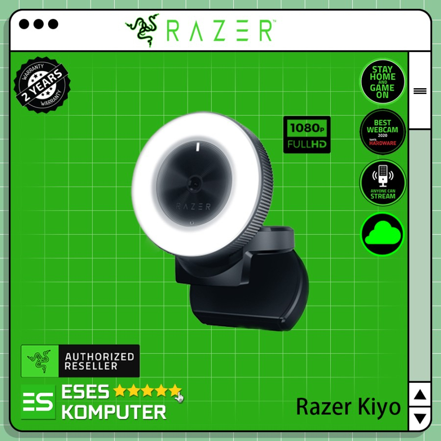 Webcam Razer Kiyo With Ring Light Full HD - Streaming Webcam - Gaming