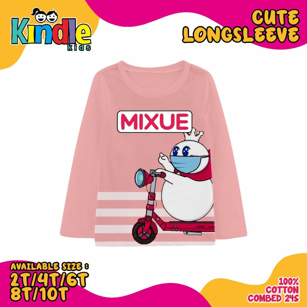 Kindle Kaos Girl Pnanjang Mixue Kaos Anak Perempuan Usia 2 Sd 10 Tahun -KBS