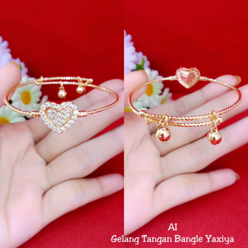 gelang bangle love zicron lapis emas 18k