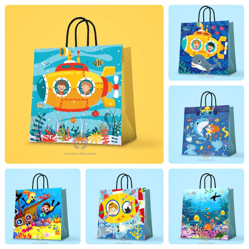 

Paperbag Custom Under Water Under The Sea Goodie bag Ulang Tahun Anak tas Kado tas Kertas Hampers Birthday