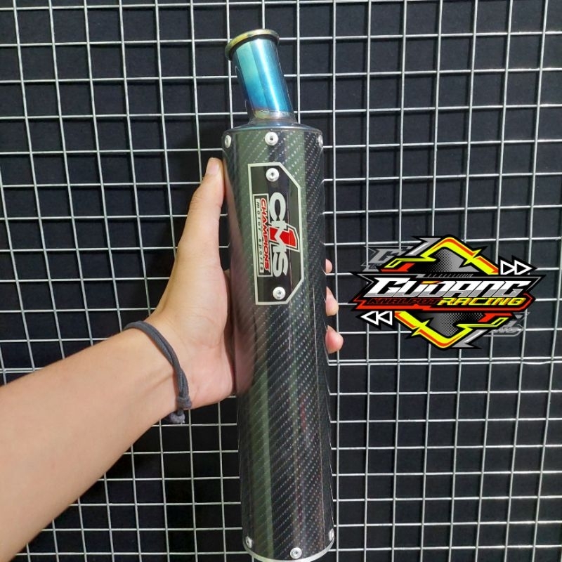 Knalpot Ninja 2 Tak CMS Untuk R RR SS Carbon Pucuk Bluemoon