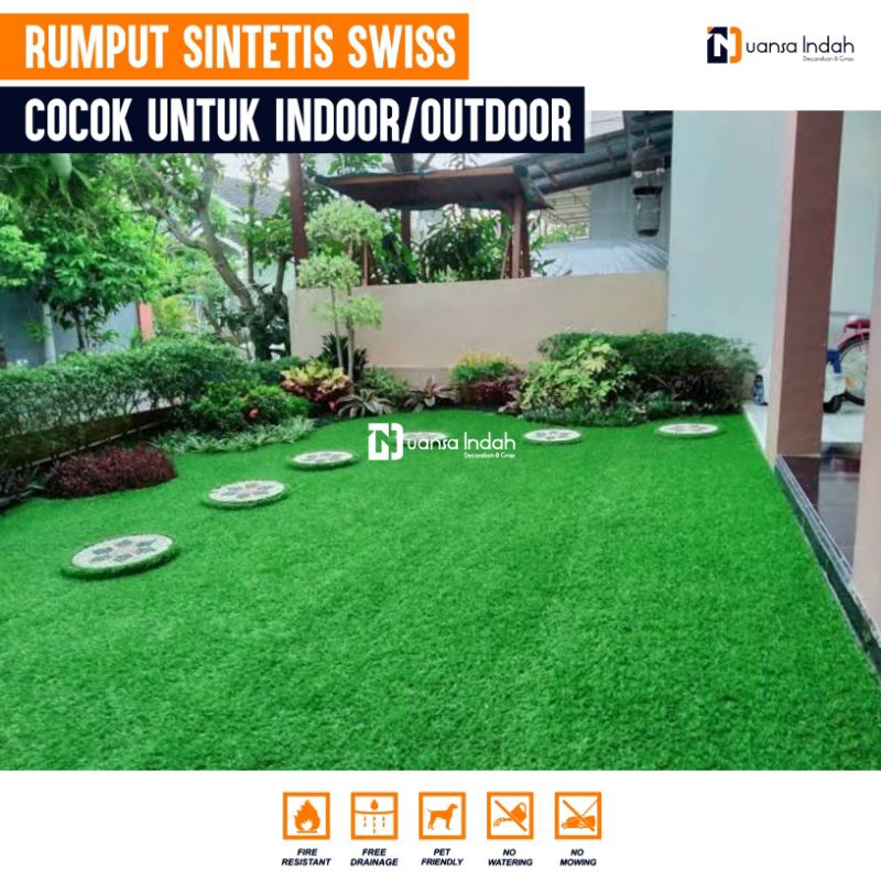 RUMPUT SINTETIS SWISS STANDAR UKURAN 2x9,5 METER