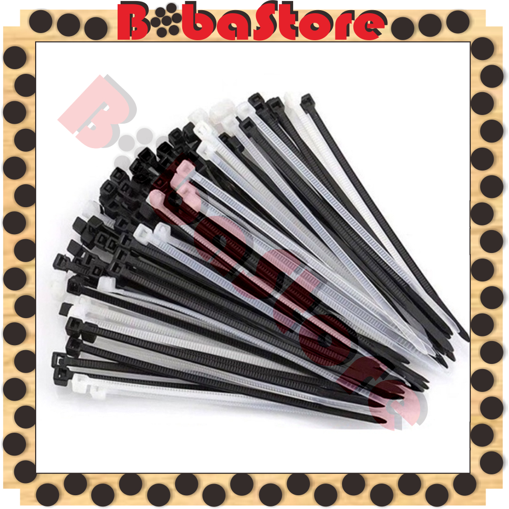 

⭐Bobastore⭐ Kabel Ties Cabel Tie 10cm / 15cm / 20cm / Warna Putih dan Hitam 1 pack 100pcs R917