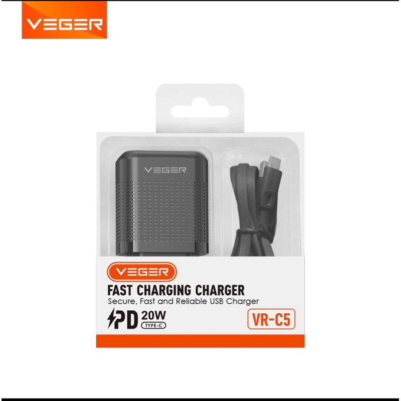 Travel Charger VEGER VR-C5 Fast Charger PD20W / Charger VEGER FAST CHARGER PD20W