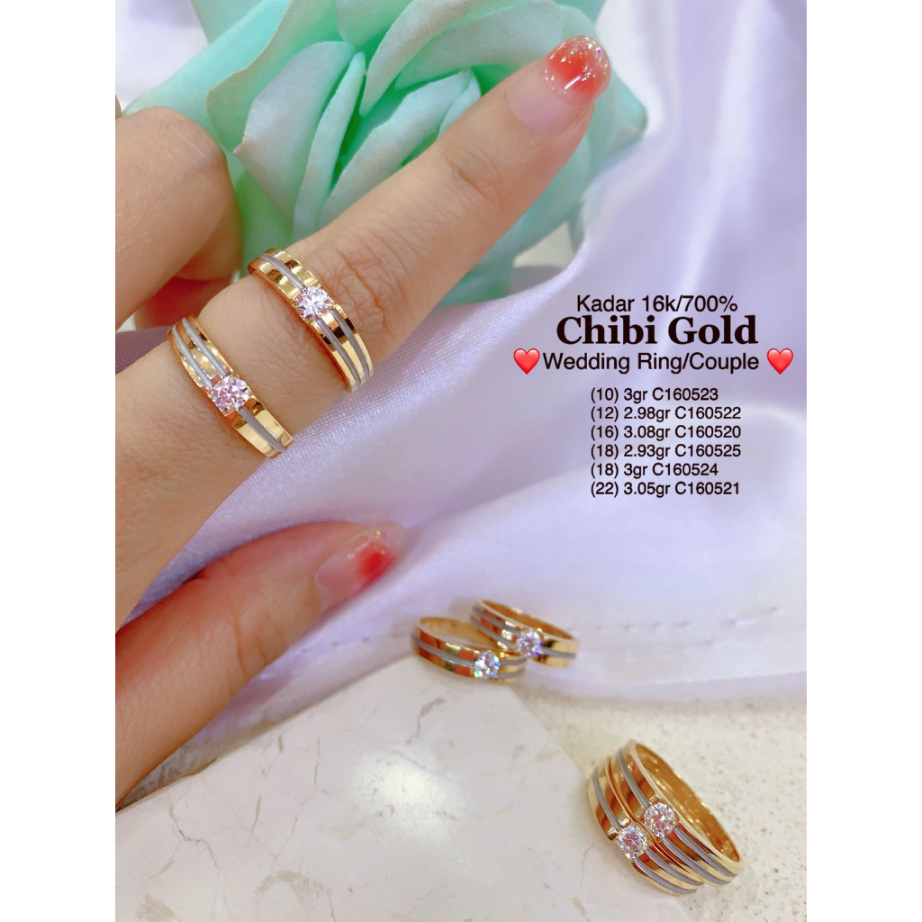 CHIBIGOLD - Cincin emas couple emas 700 kadar 16K C160523 - chibi