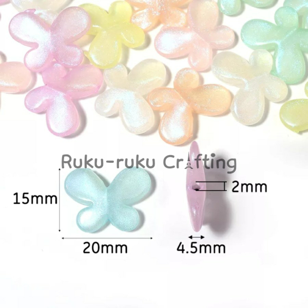 20 pcs Manik Jelly Glowing Manik Kupu-kupu