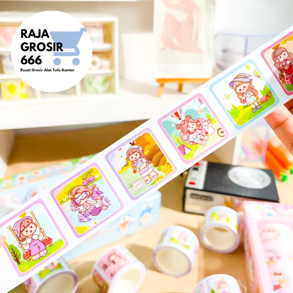 WASHITAPE SZ-182 KARTUN 1 ROLL WASHI TAPE SATUAN DECO TERMURAH COD ORIGINAL BAGUS LUCU IMUT KADO UNIK BAGUS