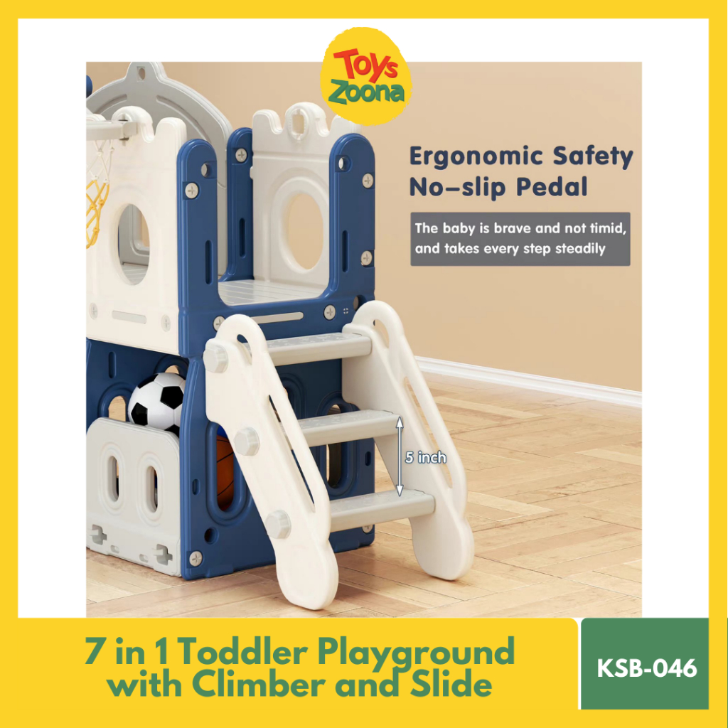 NEW! ToysZoona 7 in 1 Toddler Castle with Climber and Slide Multi-Function Kids Large Playground Playhouse Activity Playpen