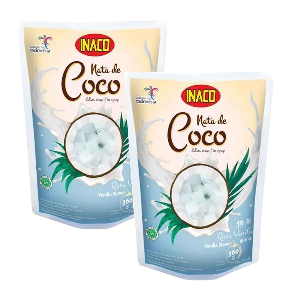 Inaco Nata De Coco / Minuman Coconut Gel / Minuman Rasa Vanilla Flavor / 360gr