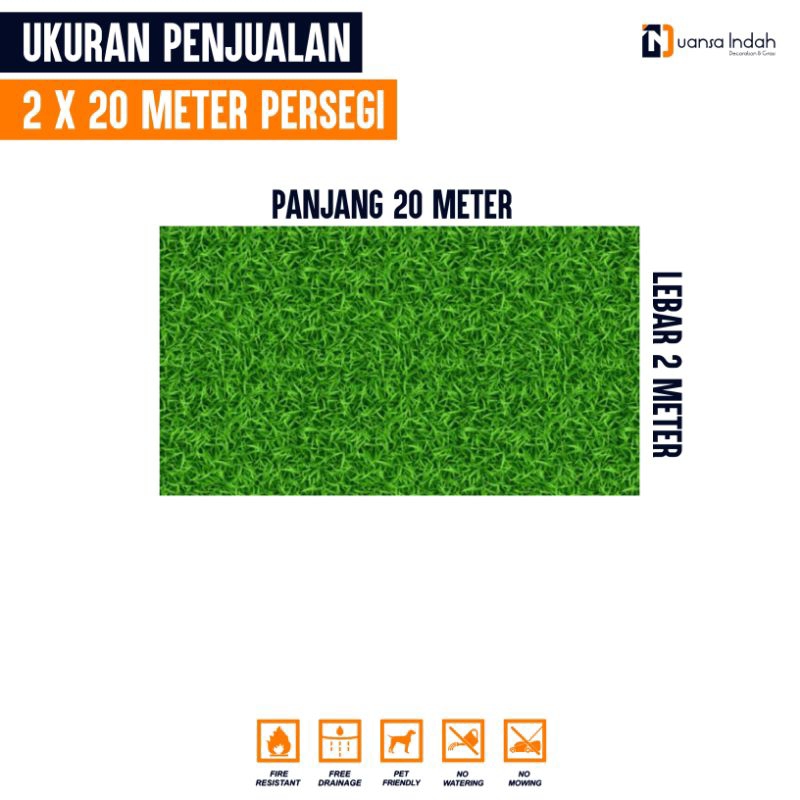 RUMPUT SINTETIS SWISS STANDAR UKURAN 2x20 METER