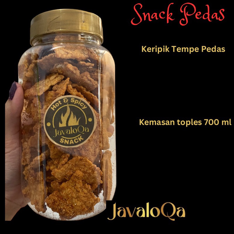 

JAVALOQA SNACK KRIPIK TEMPE PEDAS, KEMASAN TOPLES 700ML ANEKA CAMILAN KERIPIK CABE