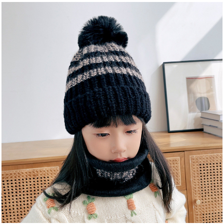 Topi Kupluk dan Syal Anak Musim Dingin 1 Set Winter