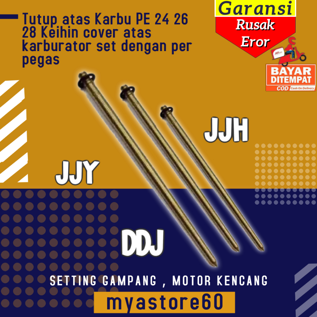 Jarum Skep PE 24 26 28 PWK 28 30 32 33 34 35 38 40 Jarum Kuningan JJH JJY DDJ Original Air Strike