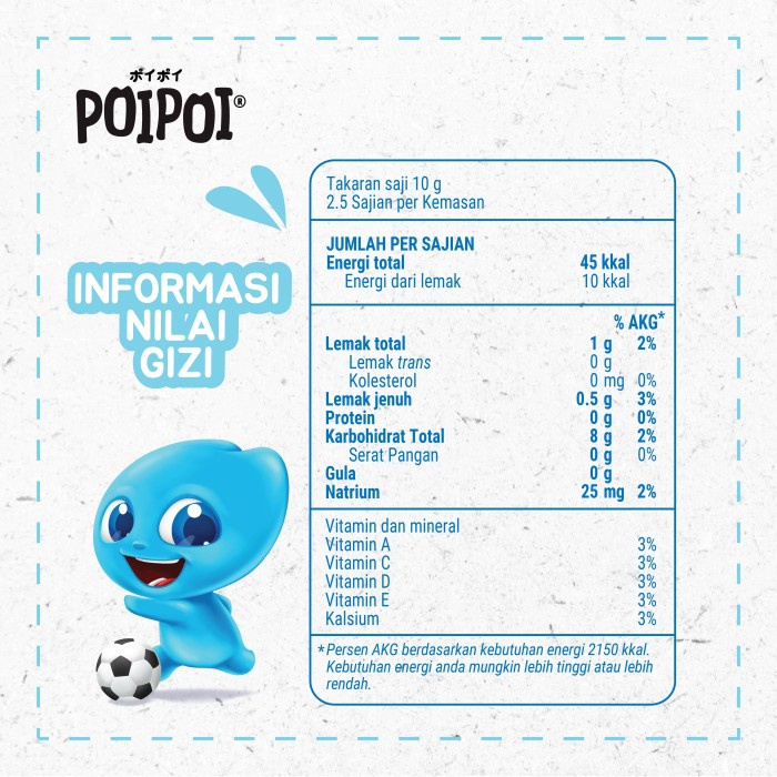 POIPOI Snack BERVITAMIN - NO MSG 25g (1 tahun+)