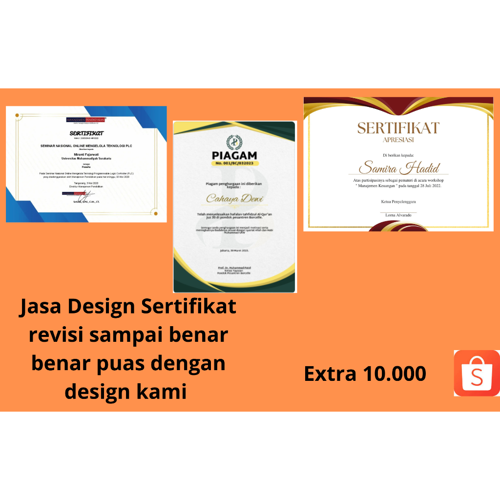 Design Sertifikat Penghargaan, Sertifikat Seminar, Sertifikat Diklat