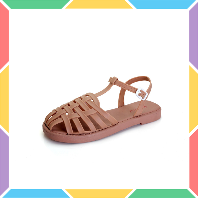 2009WL1 Sandal Selop Flat Wanita Wonderly Sendal Slop Cewek Slip On Jelly Karet Cewek Glanzton