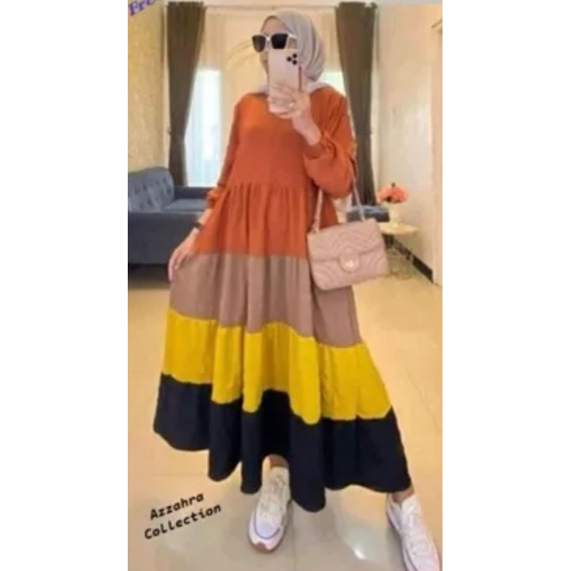 (BENGBEE) Gamis Midi Fuji / Gamis Midi / Gamis Midi Pelangi / Gamis Midi Terbaru