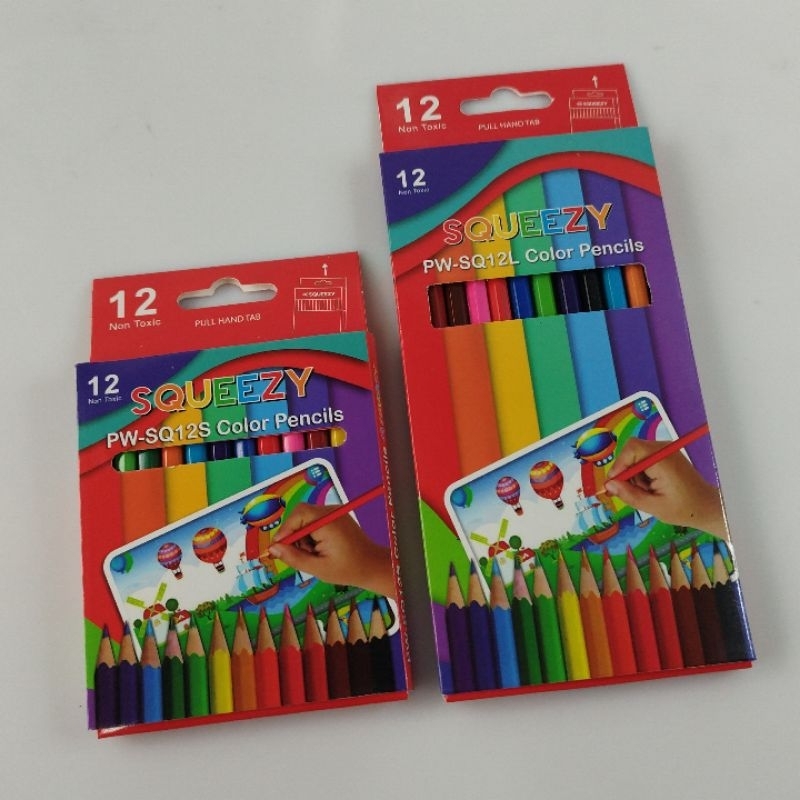 Pensil Warna Squeezy Isi 12warna Color High Quality