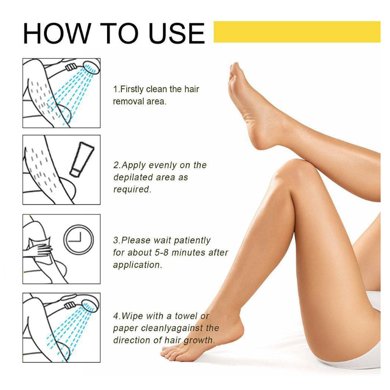 AQ HAIR REMOVAL AND DEPILATORY KRIM PENGHILANG BULU LEMBUT UNTUK TUBUH DAN KAKI 60 GRAM