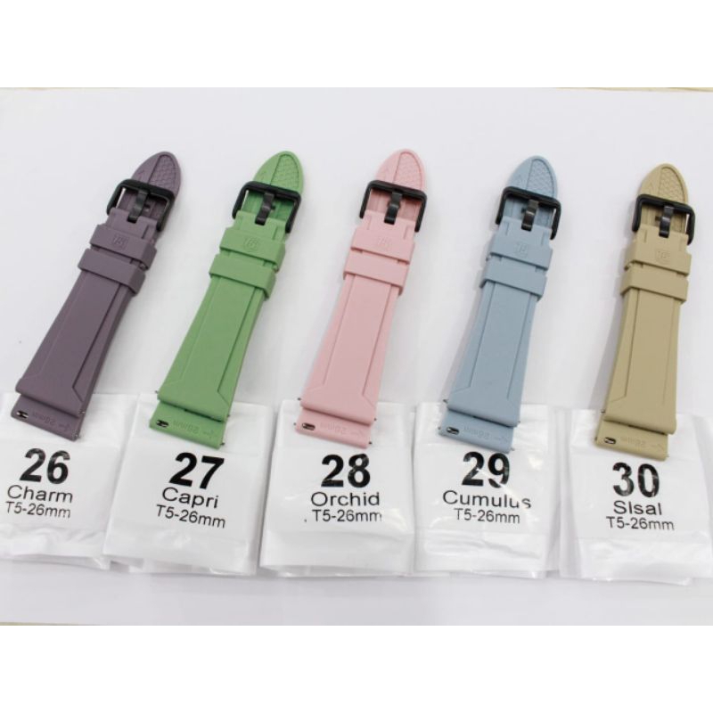 Tali Karet Silikon T5 Original Ukuran 26 mm Quik Release, Strap Rubber Silikon T5 Asli Quik Release