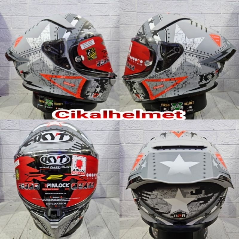 HELM KYT R2R PRO ASSAULT MATT SILVER KYT R2R PRO ORIGINAL TERMURAH