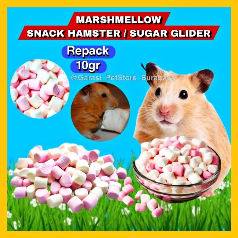 GPSS- Marshmallow Snack Hamster Sugar Glider Landak Mini Kelinci Marshmallow Hamster Pakan Hamster Makanan Hamster Makanan Sugar Glider Makanan Kelinci Snack Kelinci Snack Sugar Glider Cemilan Hamster