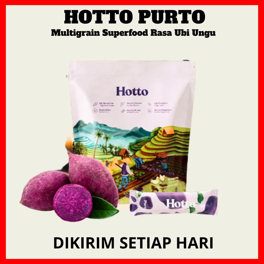 

HOTTO PURTO 1 POUCH ISI 16 SACHET SUPERFOOD MULTIGRAIN RASA UBI UNGU PURPLE daylinestore