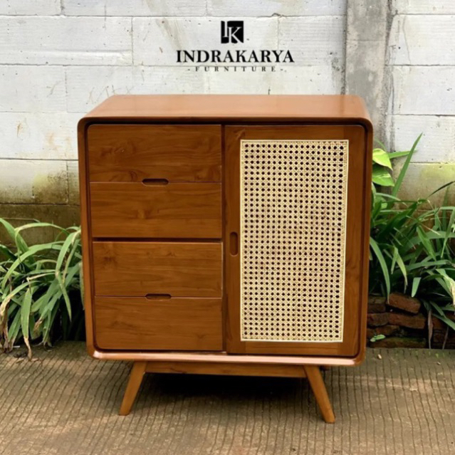 Indrakarya - Kabinet Retro Minimalis Kayu Jati Solid