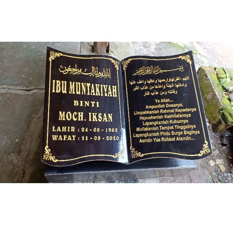 Batu nisan buku Kijing buku Batu nisan bentuk buku fullset tinggal pasang dudukan nisan fullcor