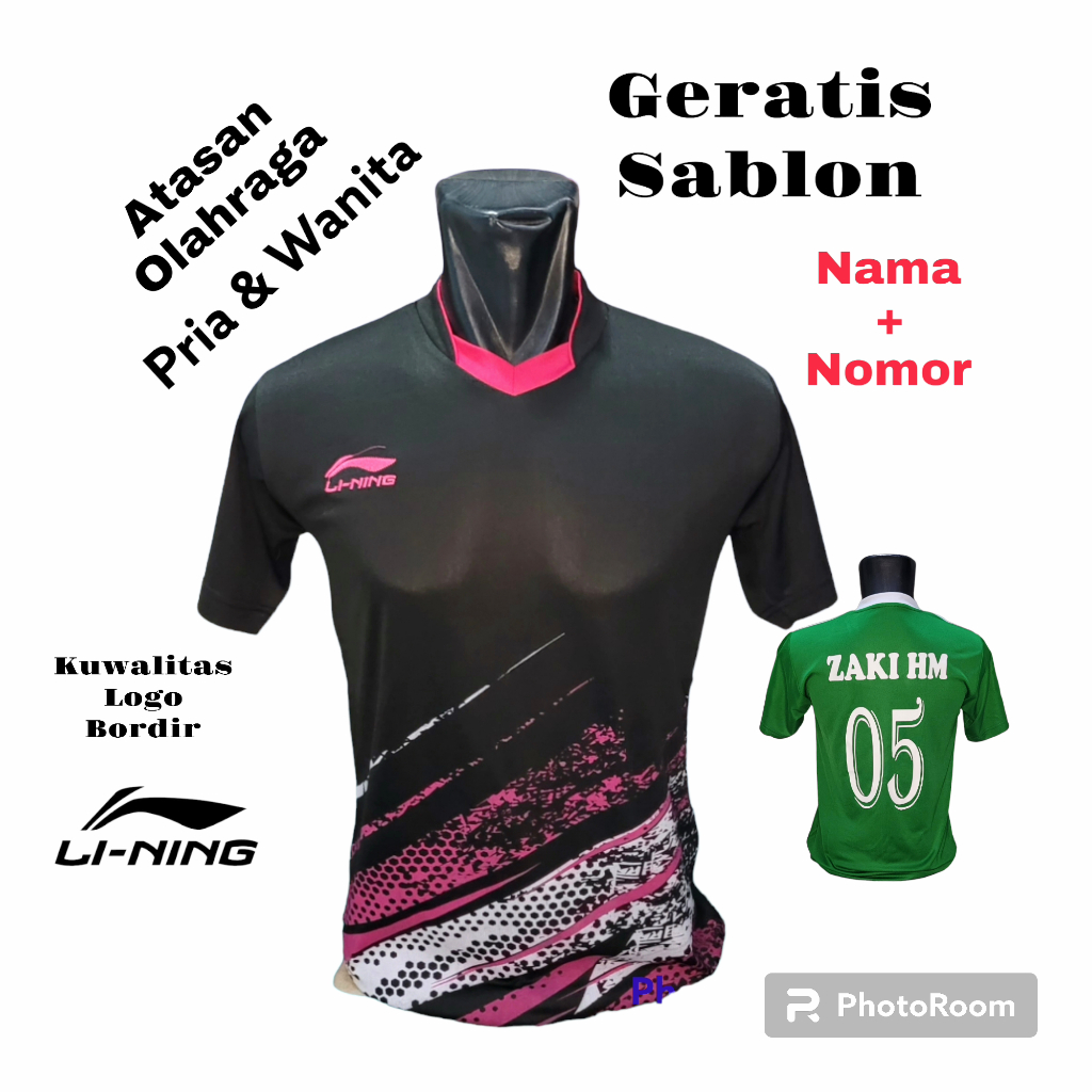 Baju atasan tenis bulutangkis voli badminton voli pria dan wanita