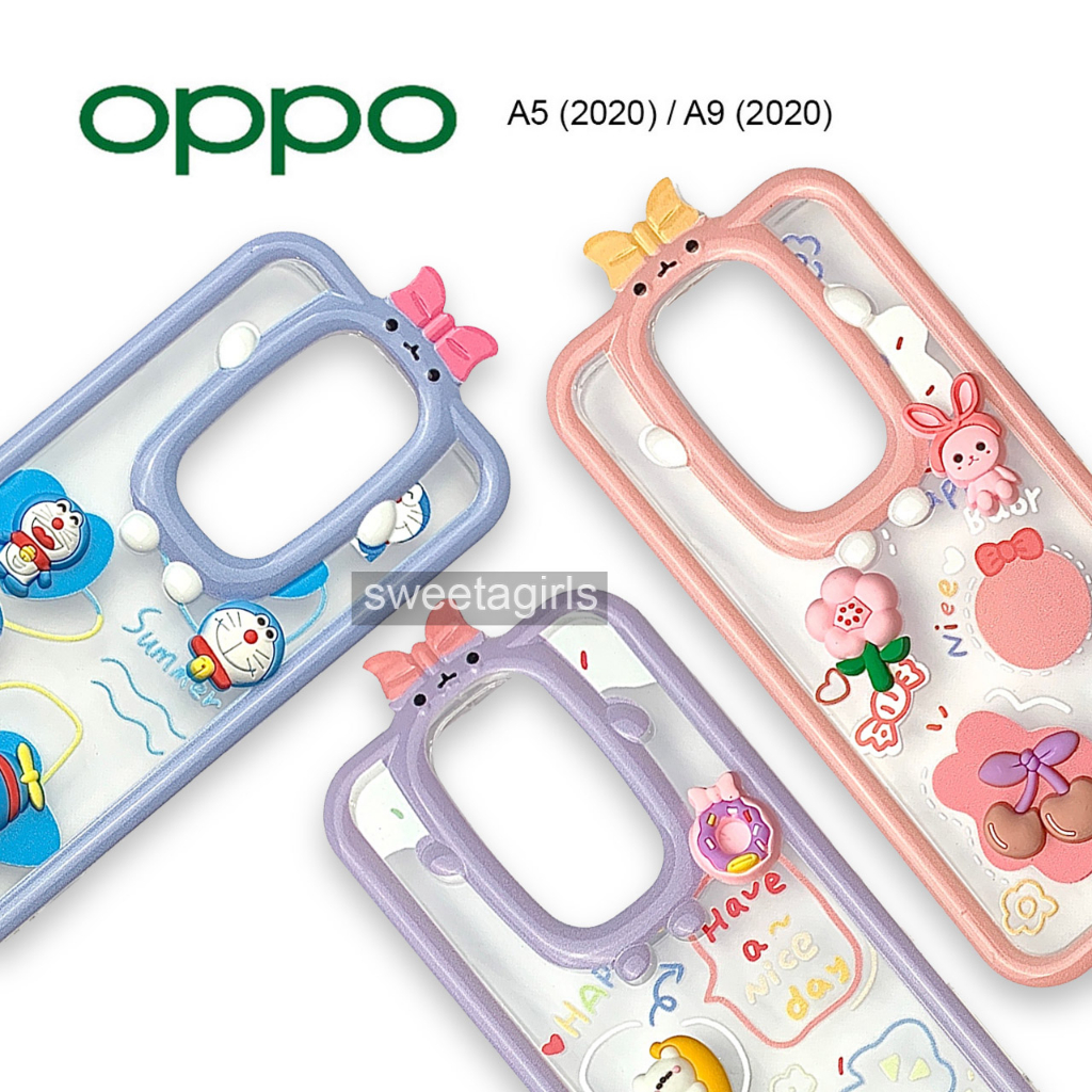 Softcase Transparan Bumper Candy untuk Oppo A5 (2020) / Oppo A9 (2020) ( Sama Bentuk dan ukuran ) - Sweetacase.id - Casing Lucu - Kesing Cewek - Casing Lembut - Case Bening - Lucu - Gemoy