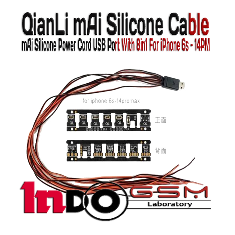 QianLi mAi Silicone Cable Power USB Port 8 in 1 (6S-14 PM) Qianli MAi Boot 8 In 1 Kabel Daya Silikon